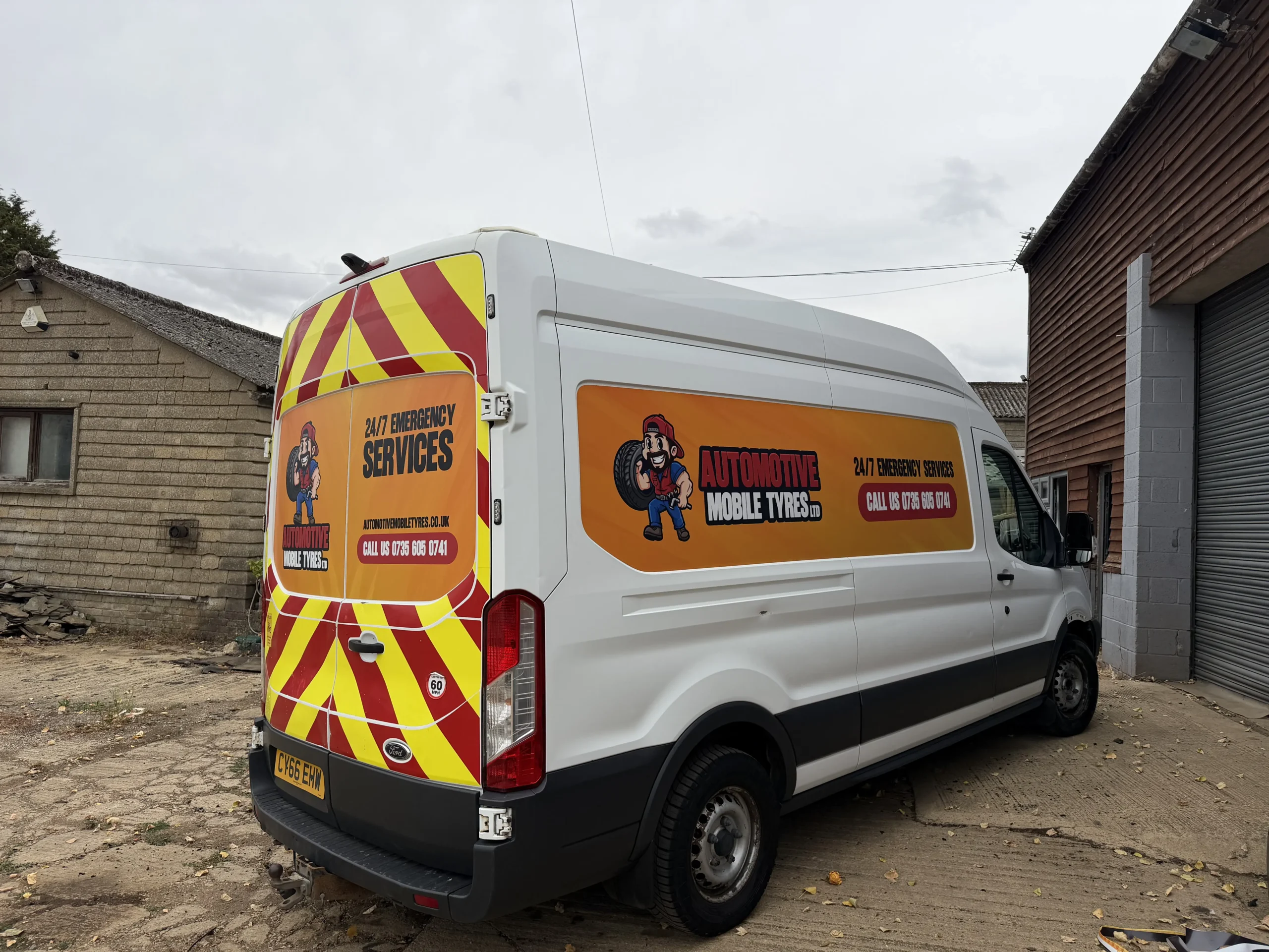 Automotive Mobile Tyres branded fitting van